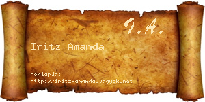 Iritz Amanda névjegykártya
